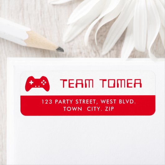 MODERN GAMING Bar Mitswa coole zwarte controller Etiket (Insitu)