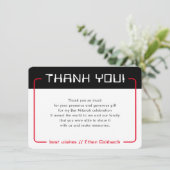 MODERN GAMING BEDANKT Bar Mitzvah cool zwart rood (Staand voorkant)