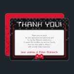 MODERN GAMING BEDANKT Bar Mitzvah cool zwart rood<br><div class="desc">door kat massard >>> www.simplysweetPAPERIE.com << Een eenvoudig ontwerp voor uw DANK U FLAT KAARTEN - aan uw belangrijkste uitnodigingen. Houd van het ontwerp, maar wil graag enkele wijzigingen zien - een ander kleurenschema, product, een foto toevoegen of aangepast voor een andere gelegenheid - geen zorgen neem gewoon contact met...</div>