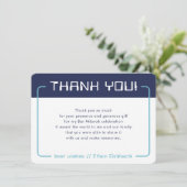 MODERN GAMING BEDANKT Bar Mitzvah marineblauw aqua (Staand voorkant)