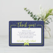 MODERN GAMING BEDANKT Bar Mitzvah marineblauw limo (Staand voorkant)