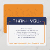 MODERN GAMING BEDANKT Bar Mitzvah marineblauw sina (Voorkant / Achterkant)