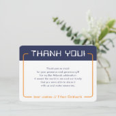 MODERN GAMING BEDANKT Bar Mitzvah marineblauw sina (Staand voorkant)