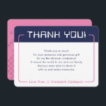 MODERN GAMING BEDANKT Bat Mitzvah marineblauw roze<br><div class="desc">door kat massard >>> www.simplysweetPAPERIE.com << Een eenvoudig ontwerp voor uw DANK U FLAT KAARTEN - aan uw belangrijkste uitnodigingen. Houd van het ontwerp, maar wil graag enkele wijzigingen zien - een ander kleurenschema, product, een foto toevoegen of aangepast voor een andere gelegenheid - geen zorgen neem gewoon contact met...</div>