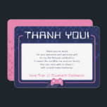 MODERN GAMING BEDANKT Bat Mitzvah marineblauw roze<br><div class="desc">door kat massard >>> www.simplysweetPAPERIE.com << Een eenvoudig ontwerp voor uw DANK U FLAT KAARTEN - aan uw belangrijkste uitnodigingen. Houd van het ontwerp, maar wil graag enkele wijzigingen zien - een ander kleurenschema, product, een foto toevoegen of aangepast voor een andere gelegenheid - geen zorgen neem gewoon contact met...</div>