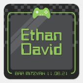 MODERN GAMING trendy zwart neon groen Vierkante Sticker (Voorkant)