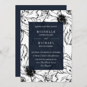 Modern Garden | Blauw | Florence bruiloft Kaart (Voorkant / Achterkant)