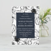 Modern Garden | Blauw | Florence bruiloft Kaart (Staand voorkant)