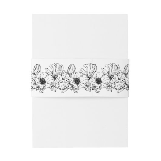 Modern Garden | Blauw | Florence bruiloft Uitnodigingen Wikkel (Achterkant Voorbeeld)