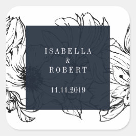 Modern Garden | Blauw | Florence bruiloft Vierkante Sticker