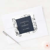 Modern Garden | Blauw | Florence bruiloft Vierkante Sticker (Envelop)