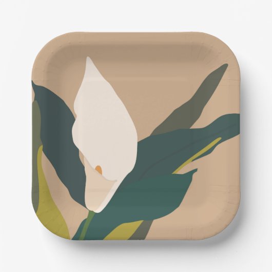 Modern Garden Calla Lily Flower Party Papieren Bordje (Voorkant)