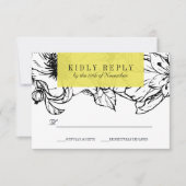 Modern Garden | Geel | Floral bruiloft RSVP (Voorkant)