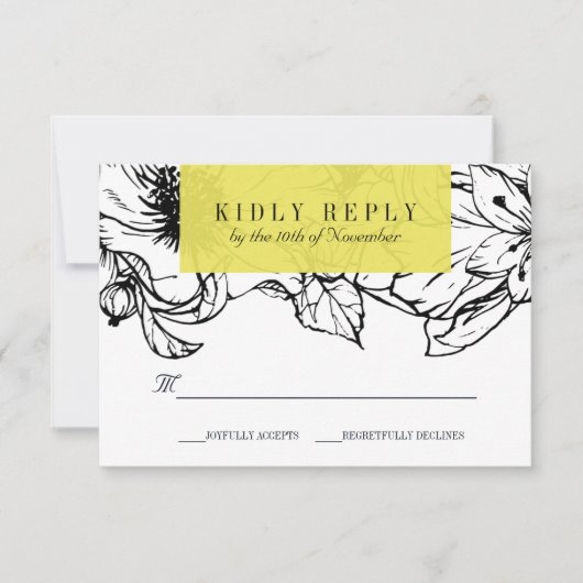 Modern Garden | Geel | Floral bruiloft RSVP (Voorkant)