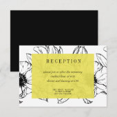 Modern Garden | Geel | Floral bruiloft RSVP Kaart (Voorkant / Achterkant)