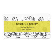 Modern Garden | Geel | Florence bruiloft Etiket (Voorkant)