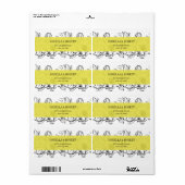 Modern Garden | Geel | Florence bruiloft Etiket (Full Sheet)