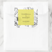 Modern Garden | Geel | Florence bruiloft Vierkante Sticker (Tas)