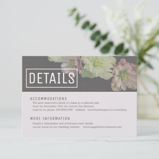 MODERN Garden Hellebore - Kaart met details (Staand voorkant)