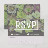MODERN Garden Hellebore Wood en witte RSVP-kaart RSVP Kaartje (Voorkant / Achterkant)