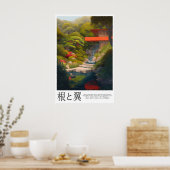 Modern Garden House Poster Waterfall Path, Lush (Keuken)