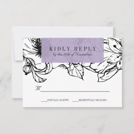 Modern Garden | Lavender | Floral bruiloft RSVP (Voorkant)