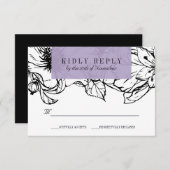 Modern Garden | Lavender | Floral bruiloft RSVP (Voorkant / Achterkant)