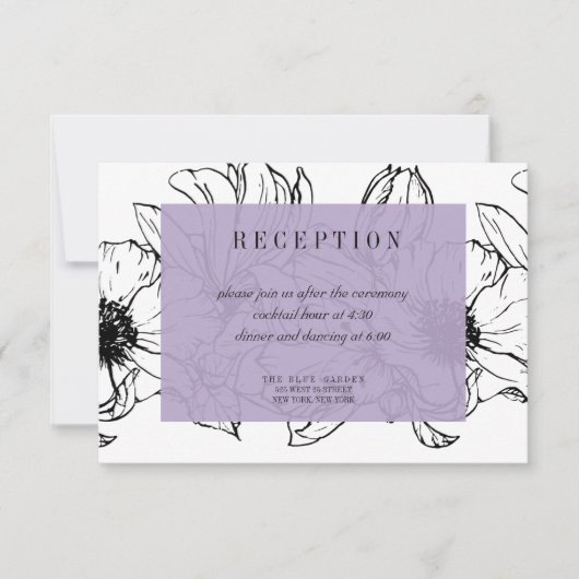 Modern Garden | Lavender | Floral bruiloft RSVP Kaart (Voorkant)
