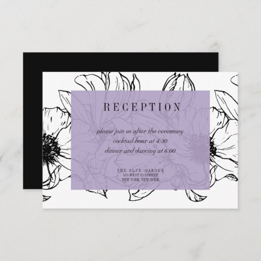 Modern Garden | Lavender | Floral bruiloft RSVP Kaart (Voorkant / Achterkant)
