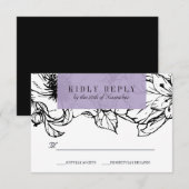 Modern Garden | Lavender | Floral bruiloft RSVP Kaartje (Voorkant / Achterkant)