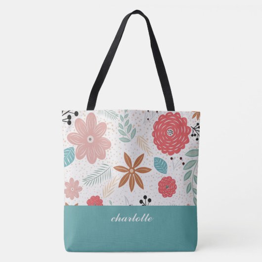 Modern Garden Monogrammed Canvas tas (Voorkant)