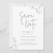 Modern Garden Orchids Wedding Photo Save the Date Kaart (Voorkant)