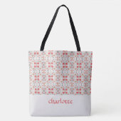 Modern Garden Pattern Monogrammed Canvas tas (Voorkant)