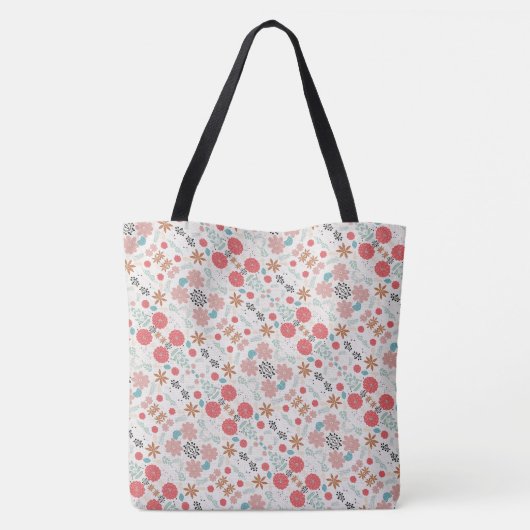 Modern Garden Pattern Monogrammed Canvas tas (Achterkant)