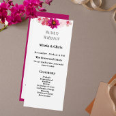 Modern Garden Romance huwelijksprogramma Programmakaart