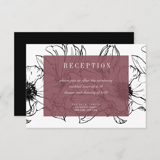 Modern Garden | Roze | Floral bruiloft RSVP Kaart (Voorkant / Achterkant)