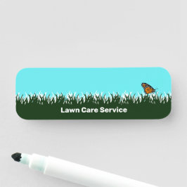 Modern Garden Service Lawn Silhouette Dry Erase Naamplaatje