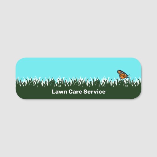 Modern Garden Service Lawn Silhouette Dry Erase Naamplaatje (Voorkant)
