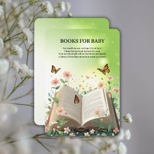 Modern Garden Storybook Floral Baby shower Informatiekaartje
