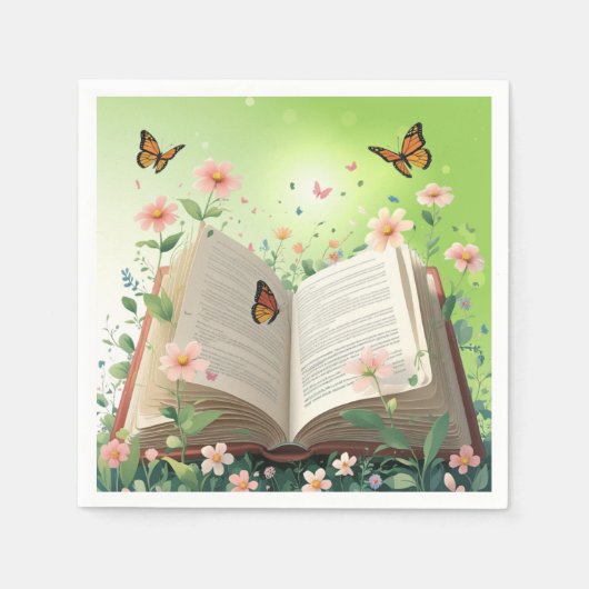 Modern Garden Storybook Floral Baby shower Servet (Voorkant)
