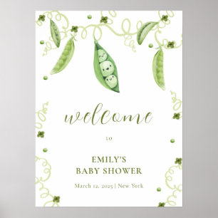 Modern Garden Sweet Pea Baby shower Welkom Poster