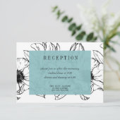 Modern Garden | Turquoise | Floral bruiloft RSVP Kaart (Staand voorkant)
