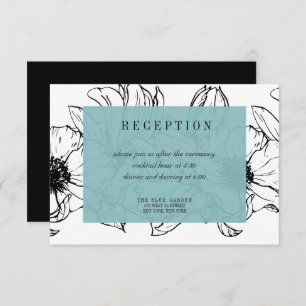 Modern Garden   Turquoise   Floral bruiloft RSVP Kaart