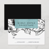 Modern Garden | Turquoise | Floral bruiloft RSVP Kaartje (Voorkant / Achterkant)