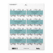 Modern Garden | Turquoise | Florence bruiloft Etiket (Full Sheet)