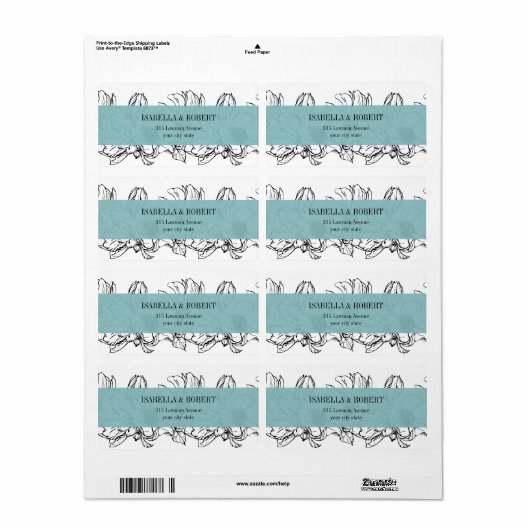 Modern Garden | Turquoise | Florence bruiloft Etiket (Full Sheet)