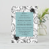 Modern Garden | Turquoise | Florence bruiloft Kaart (Staand voorkant)