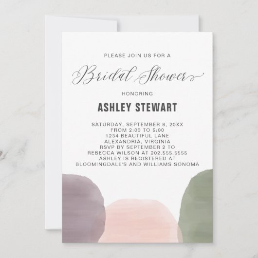 Modern Garden Waterverf Bridal Shower Kaart (Voorkant)