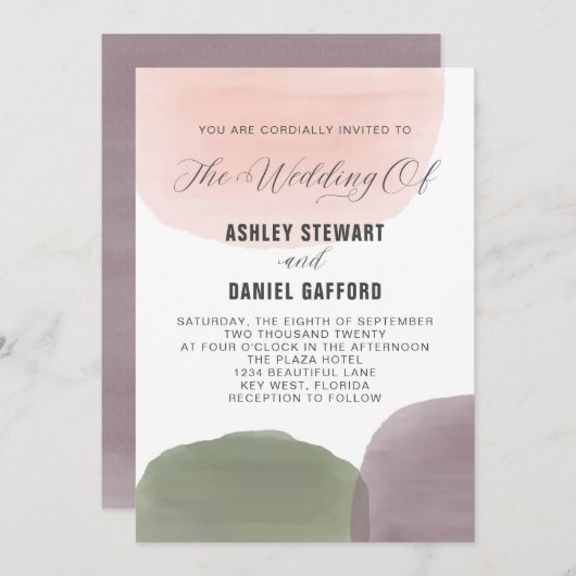 Modern Garden Waterverf Weddenschap Kaart (Voorkant / Achterkant)