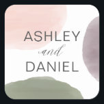 Modern Garden Waterverf Wedding Sticker<br><div class="desc">Modern. Minimaal. Dit collectie gebruikt een tuinpalet van sage,  druiven en roos om een mooie presentatie voor je speciale dag te creëer.</div>